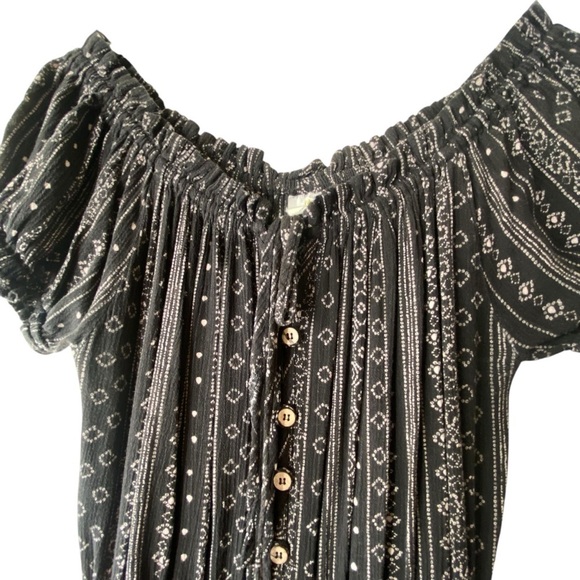 By Together Floral Button Down Puff Sleeve Wide Leg Stretchy Waist Jumpsuit SZ L - Picture 7 of 11